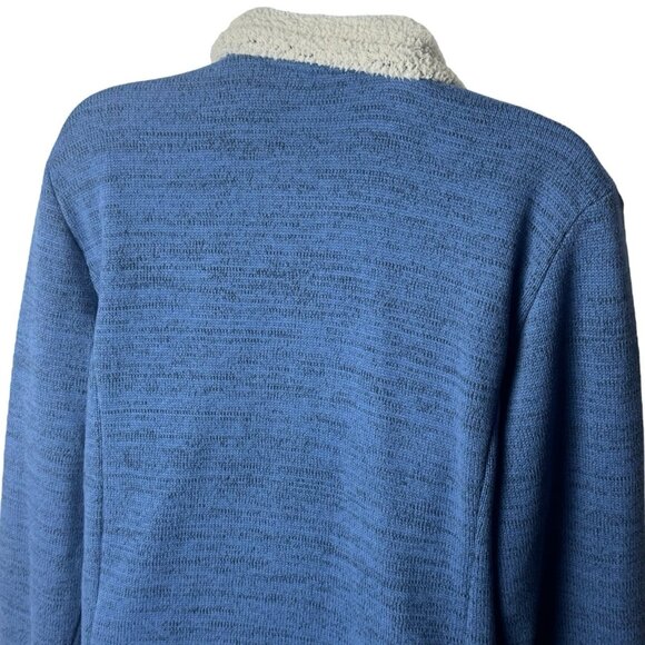 Kuhl Blue Quarter Zip Mock Neck Sherpa Lined Fleece Pullover Cabincore Hiking L - Picture 7 of 12